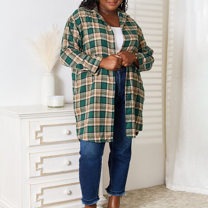 Mandy Plaid Collared Neck Long Sleeve Shirt