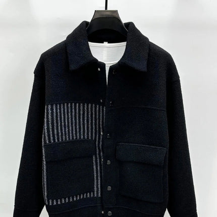 Men's Plus Size Button Up Long Sleeve Jacket