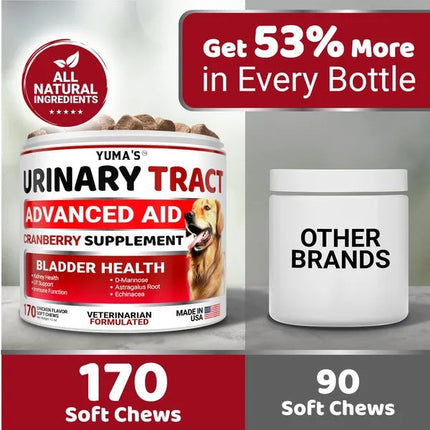 Dog UTI Treatment 170 Treats Cranberry Supplement For Dogs Bladder