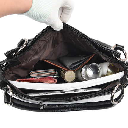 Soft Leather Boston Style Handbag For Women