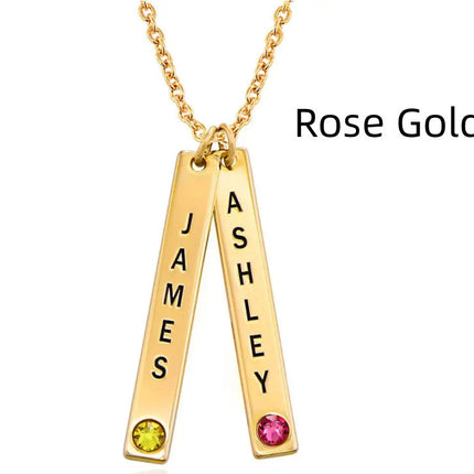 Personalized Vertical Necklace, Mother's Day Gift