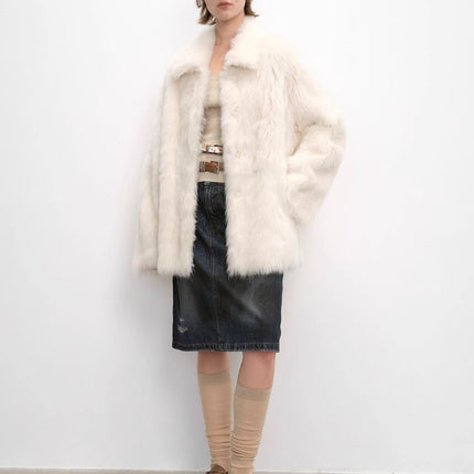 "Autumn Exclusive" Imported Toscana Shearing short lapel fur coat