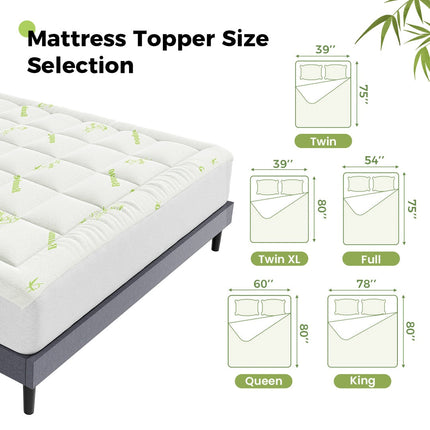 Mattress Protector, Thickened Mattress Pad With Bamboo Fiber Viscose