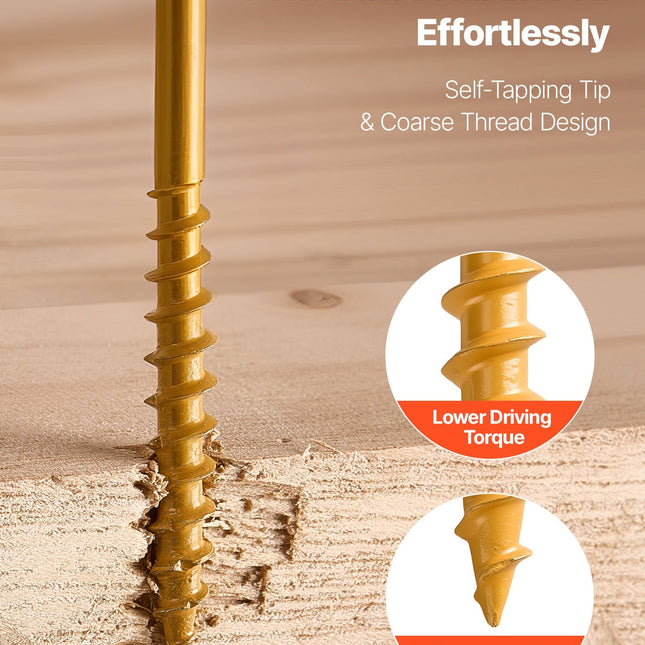 Wood Screws Anti-Rust 2-Inch Outdoor Deck Screws 350PCS T25 Torx Star