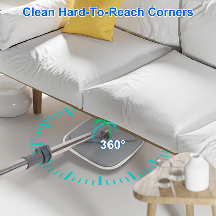 Spin Mop And Bucket System Includes Dual Compartment Mop Bucket 4Pcs