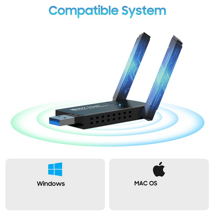 USB 3.0 Wireless WIFI Adapter 1300Mbps Long Range Dongle Dual Band
