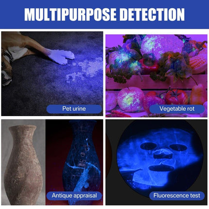 UV Ultraviolet Light 100 LED Flashlight BlackLight 395nM Inspection