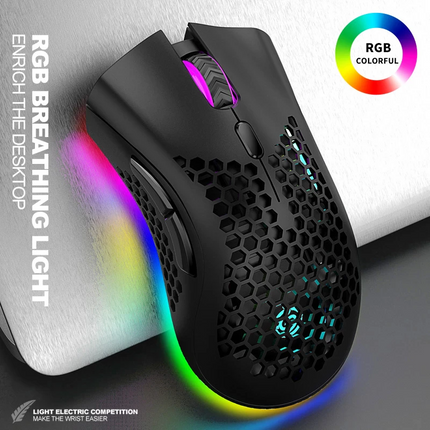 Wireless Mouse Gaming Rechargeable Optical Mouse Cordless 7 Color LED