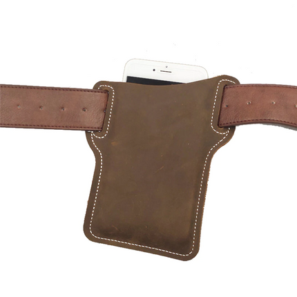 Men Cell Phone Belt Pack Bag Loop Waist Holster Pouch Case Leather