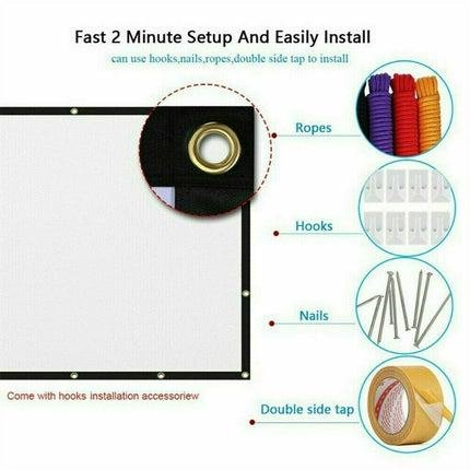 Portable Foldable Projector Screen 16:9 HD Outdoor Home Cinema Theater