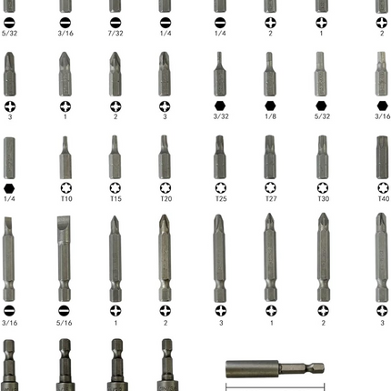 37 Piece Impact Screwdriver Bit Set Nut Driver Torx Phillips Tool