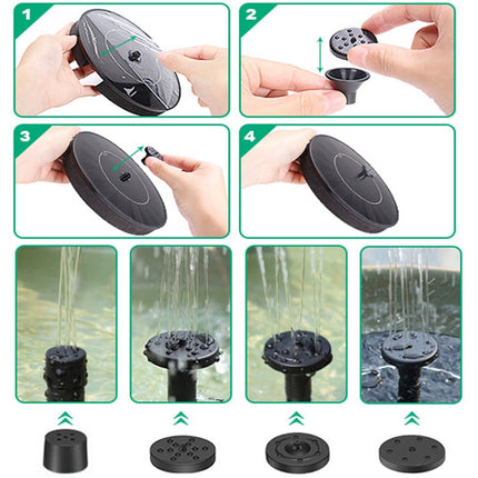 Solar Power Bird Bath Fountain Pump Upgrade 1.4W Solar Fountain With 4