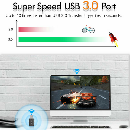 1300Mbps USB3.0 Wireless WiFi Adapter Dongle Dual Band 5G/2.4G Desktop