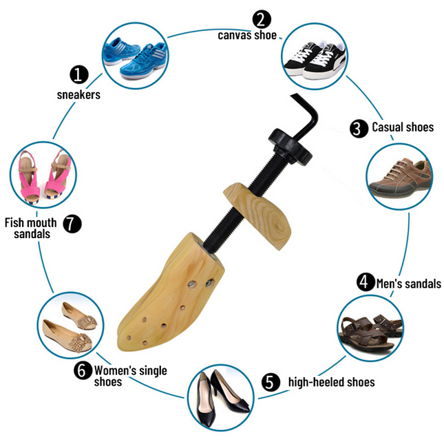 2-Way Wooden Adjustable Shoe Stretcher Expander Men Women Boot Size US