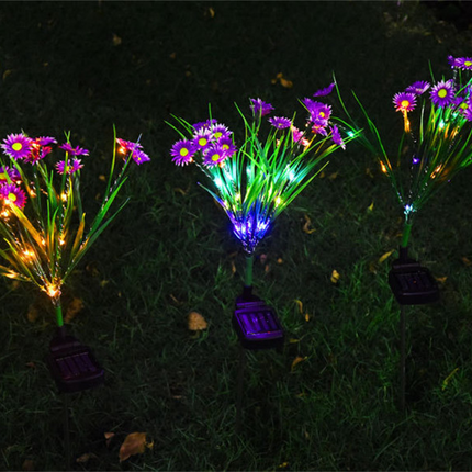 Solar Garden Lights LED Flower Stake Lamp Outdoor Yard Waterproof