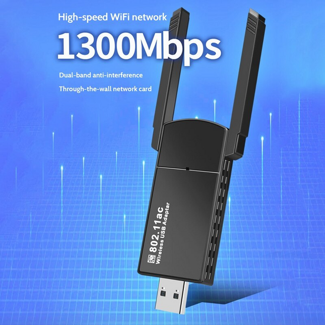 USB 3.0 Wireless WIFI Adapter 1300Mbps Long Range Dongle Dual Band