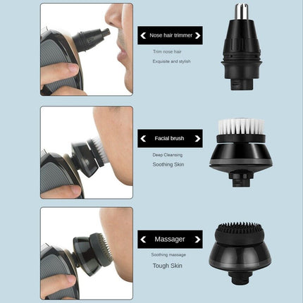 5-in-1 Rotary Electric Shaver 4D Rechargeable Bald Head Hair Beard