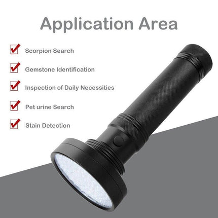 UV Ultraviolet Light 100 LED Flashlight BlackLight 395nM Inspection