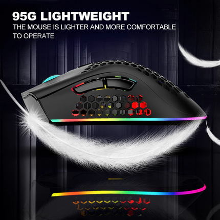 Wireless Mouse Gaming Rechargeable Optical Mouse Cordless 7 Color LED