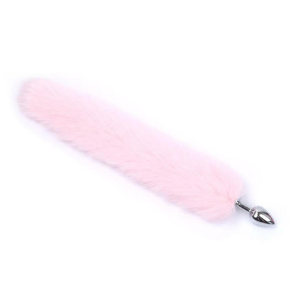 False Fox Tail With Metal Anal-Butt Plug Buttplug Cosplay Game Toy