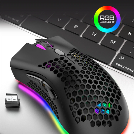 Wireless Mouse Gaming Rechargeable Optical Mouse Cordless 7 Color LED