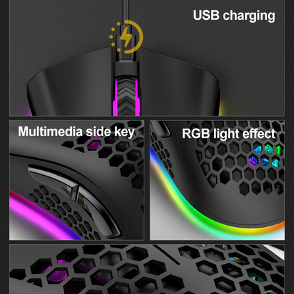 Wireless Mouse Gaming Rechargeable Optical Mouse Cordless 7 Color LED