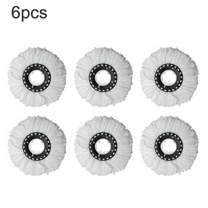 6 Pack Replacement Microfiber Mop Head Refill 360° Spin Easy Cleaning