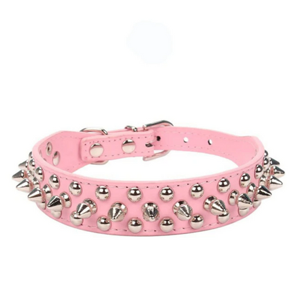 Spiked Studded Leather Dog Collar Rivets Pet Small Large Cat Pit Bull