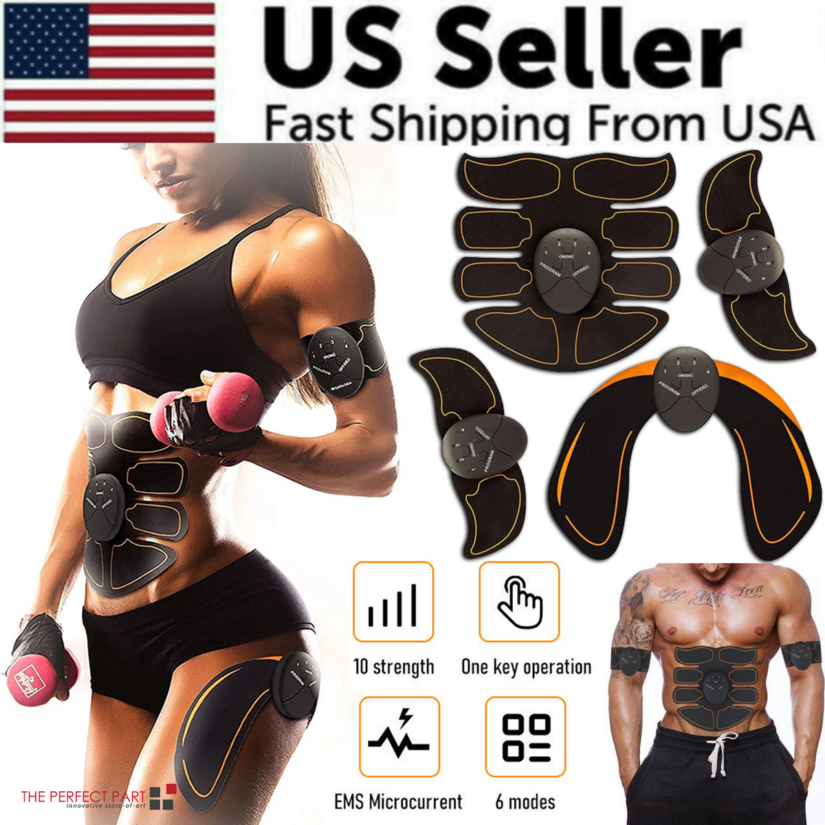 EMS Abdominal Muscle Toning Trainer ABS Stimulator Toner Fitness