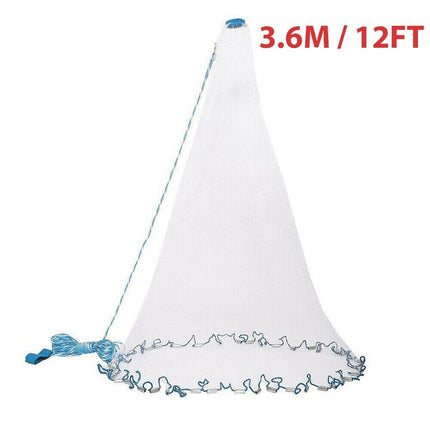 6/8/10/12/16FT Fishing Cast Net Bait Easy Throw Hand Cast Strong Nylon