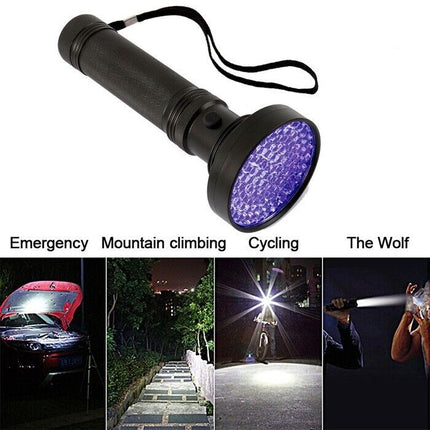 UV Ultraviolet Light 100 LED Flashlight BlackLight 395nM Inspection