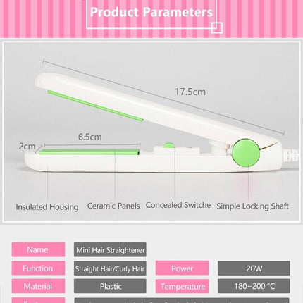 Mini Portable Hair Iron Hair Straightener Curler Professional Hair