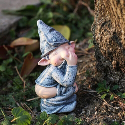 Pooping Naughty Gnome Miniature Statue Funny Resin Dwarf Home Garden