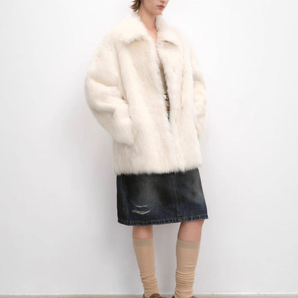 "Autumn Exclusive" Imported Toscana Shearing short lapel fur coat