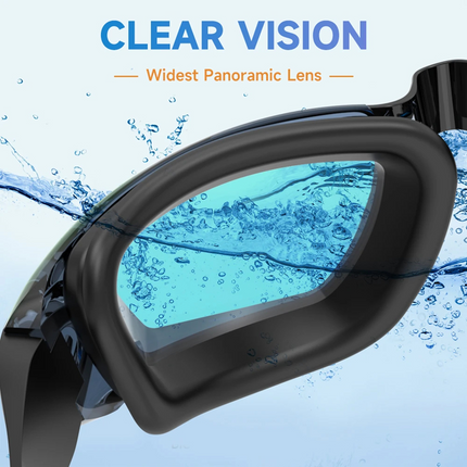 Clear Comfortable Swimming Goggles UV- Anti-Fog Swim Glasses Mirror
