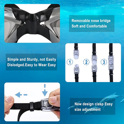 Clear Comfortable Swimming Goggles UV- Anti-Fog Swim Glasses Mirror