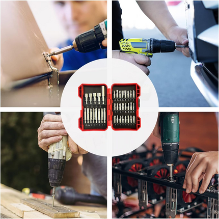 37 Piece Impact Screwdriver Bit Set Nut Driver Torx Phillips Tool