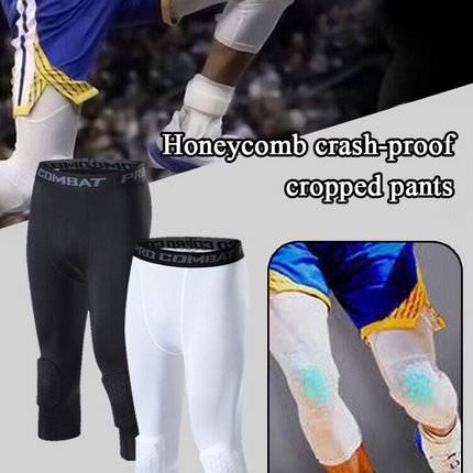 Men's Basketball Sports Tight Pants 3/4 Compression Workout Leggings