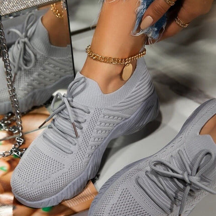 Womens Running Trainers Ladies Sneakers Slip On Walking Gym Comfy