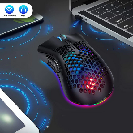 Wireless Mouse Gaming Rechargeable Optical Mouse Cordless 7 Color LED