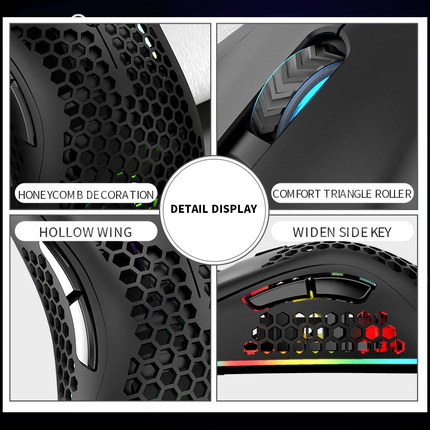 Wireless Mouse Gaming Rechargeable Optical Mouse Cordless 7 Color LED