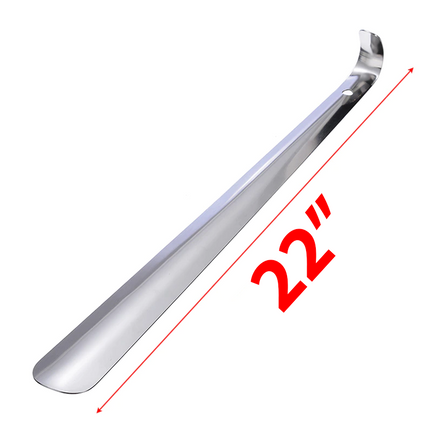 22in Extra Long Handle Shoe Horn Stainless Steel Metal Shoes Remover