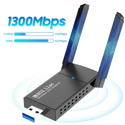 USB 3.0 Wireless WIFI Adapter 1300Mbps Long Range Dongle Dual Band