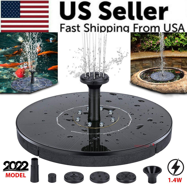 Solar Power Bird Bath Fountain Pump Upgrade 1.4W Solar Fountain With 4
