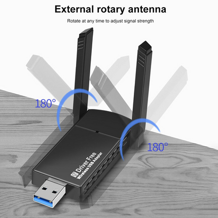 USB 3.0 Wireless WIFI Adapter 1300Mbps Long Range Dongle Dual Band