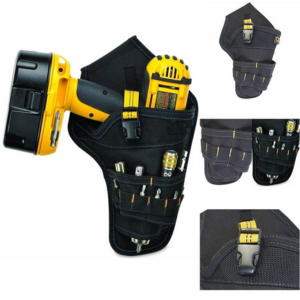 Heavy Duty Drill Holster Tool Belt Pouch Bit Holder Hanging Waist Bag