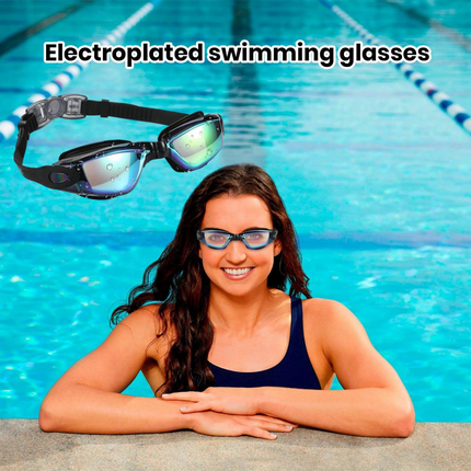 Clear Comfortable Swimming Goggles UV- Anti-Fog Swim Glasses Mirror