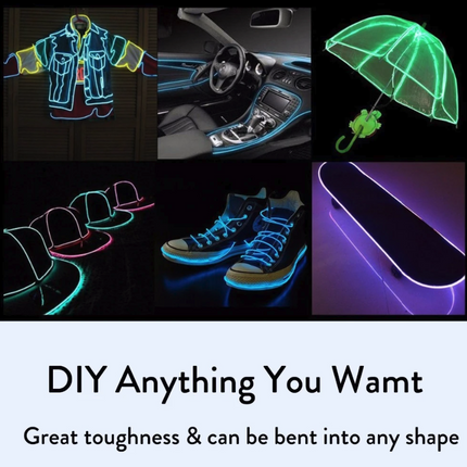 Neon LED Light Glow EL Wire String Strip Rope Tube Decor Car Party +
