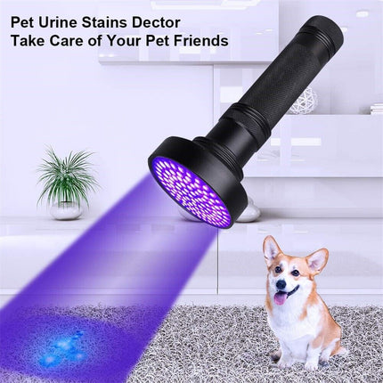 UV Ultraviolet Light 100 LED Flashlight BlackLight 395nM Inspection