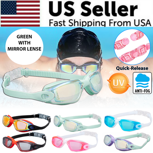 Clear Comfortable Swimming Goggles UV- Anti-Fog Swim Glasses Mirror